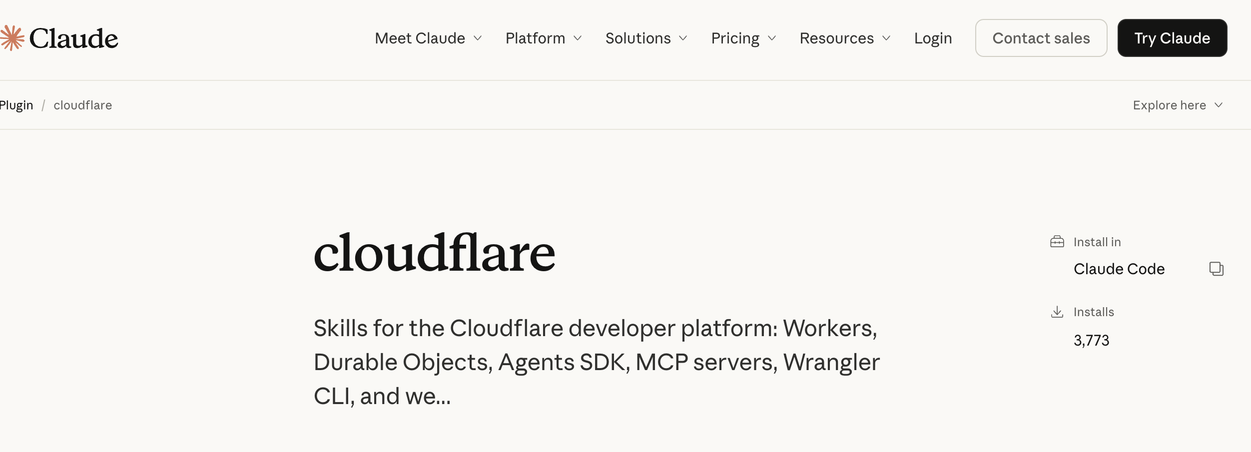 Cloudflare Claude Plugin launched today in Marketplace!